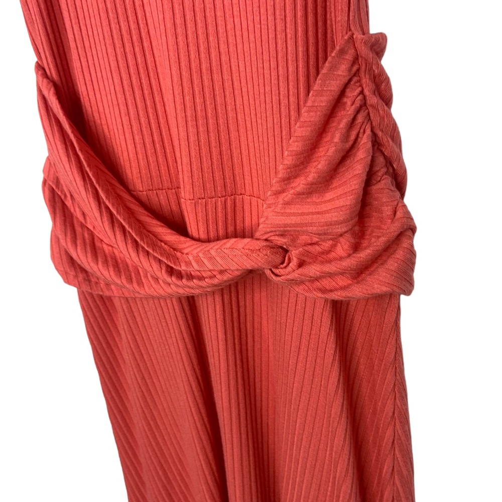 Anthropologie Ribbed Kingsolver Midi Tank Dress XXS Raspberry Shark bite Hem - Picture 6 of 9